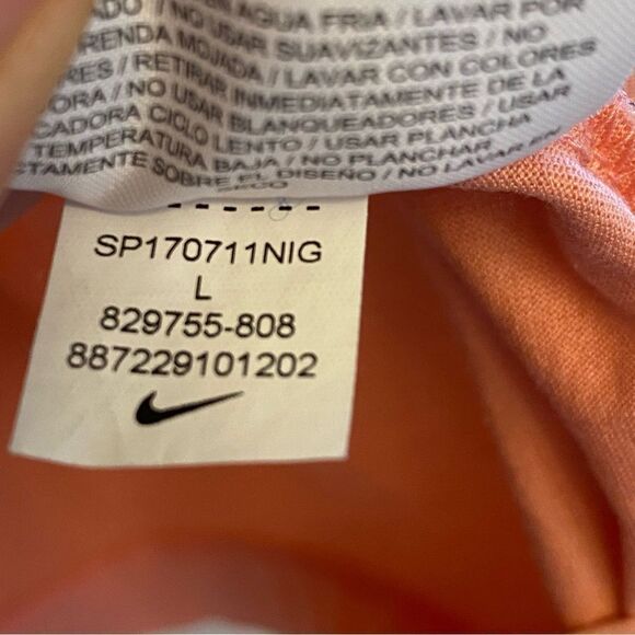 Nike Sportswear Bonded Half Sleeve Mesh sleeve T shirt pleated back pink L - Picture 10 of 12